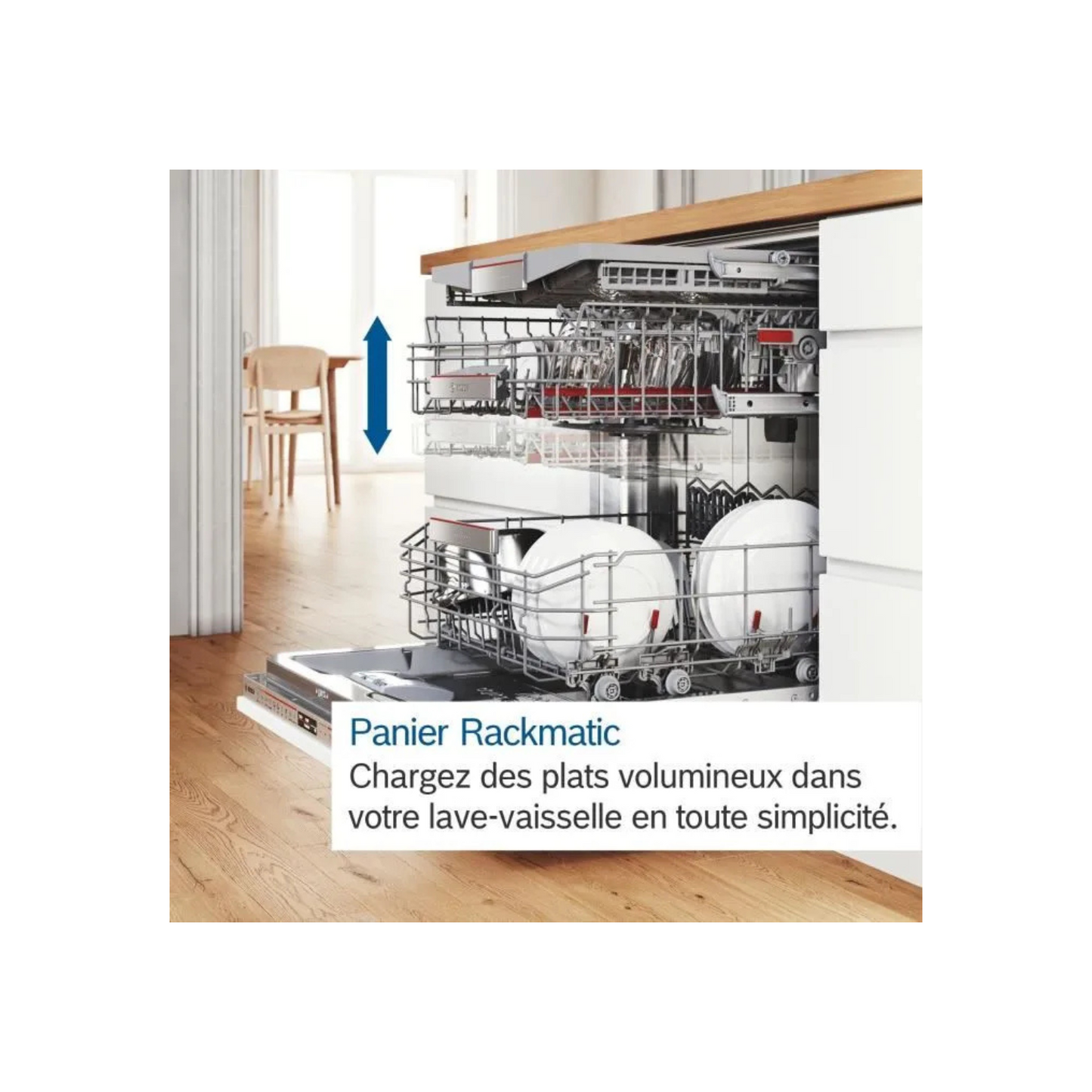 Lave-vaisselle pose libre BOSCH SMS6TCI00E SER6 – 14 couverts – Induction – L60cm – Home Connect – 44dB – Silver inox