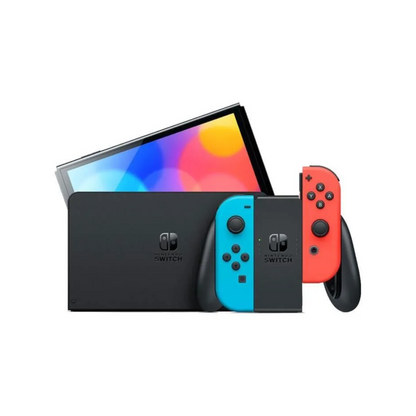 Console Nintendo Switch – Modèle OLED • Bleu Néon & Rouge Néon