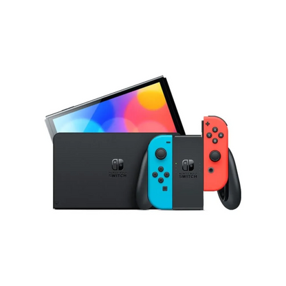 Console Nintendo Switch – Modèle OLED • Bleu Néon & Rouge Néon + Mario Kart 8 Deluxe (Code) + 3 mois d’abonnement NSO (Code)