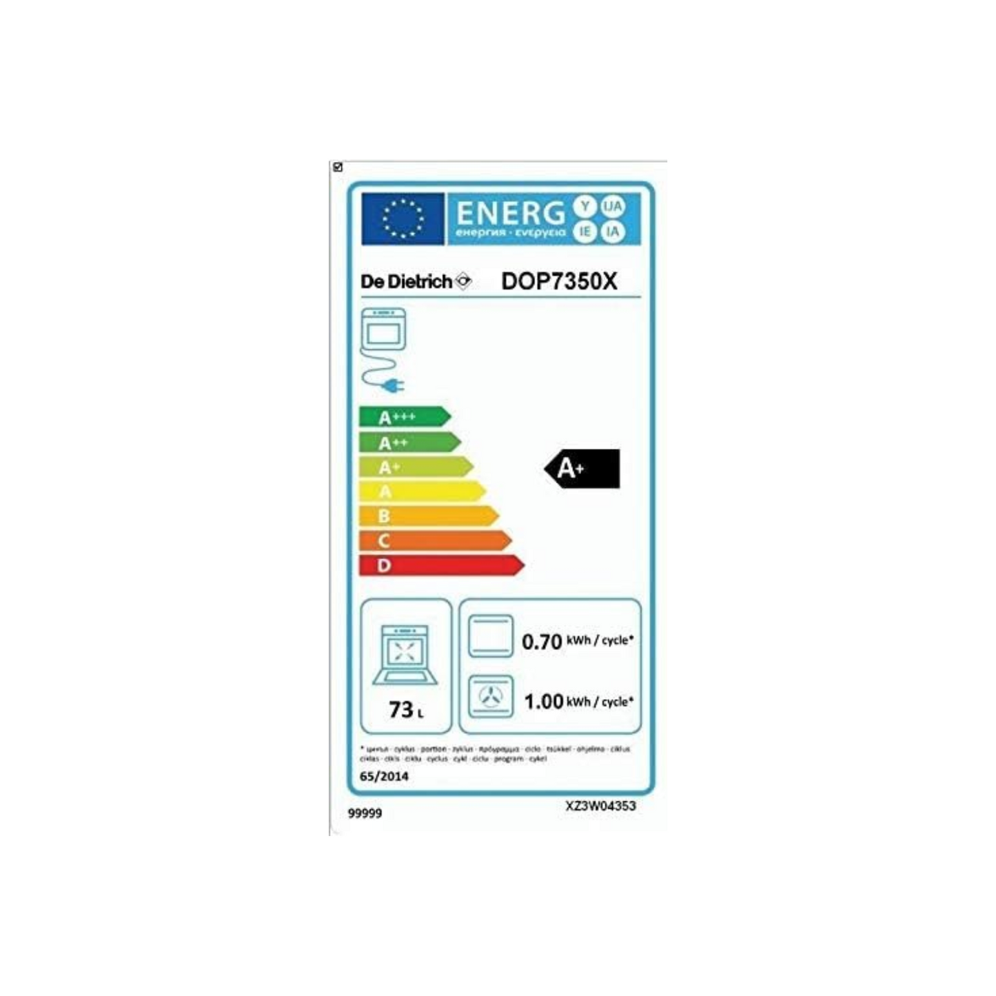 Four encastrable pyrolyse De Dietrich DOP7350X