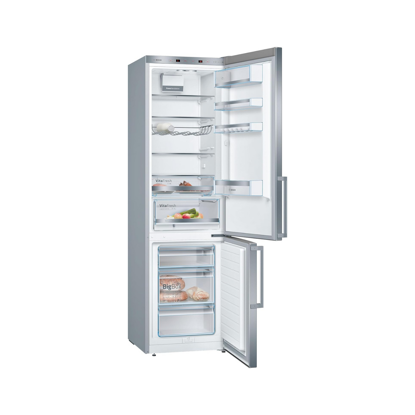 Bosch KGE398IBP – Série 6, Réfrigérateur combiné pose-libre, 201 x 60 cm, Inox anti trace de doigts 