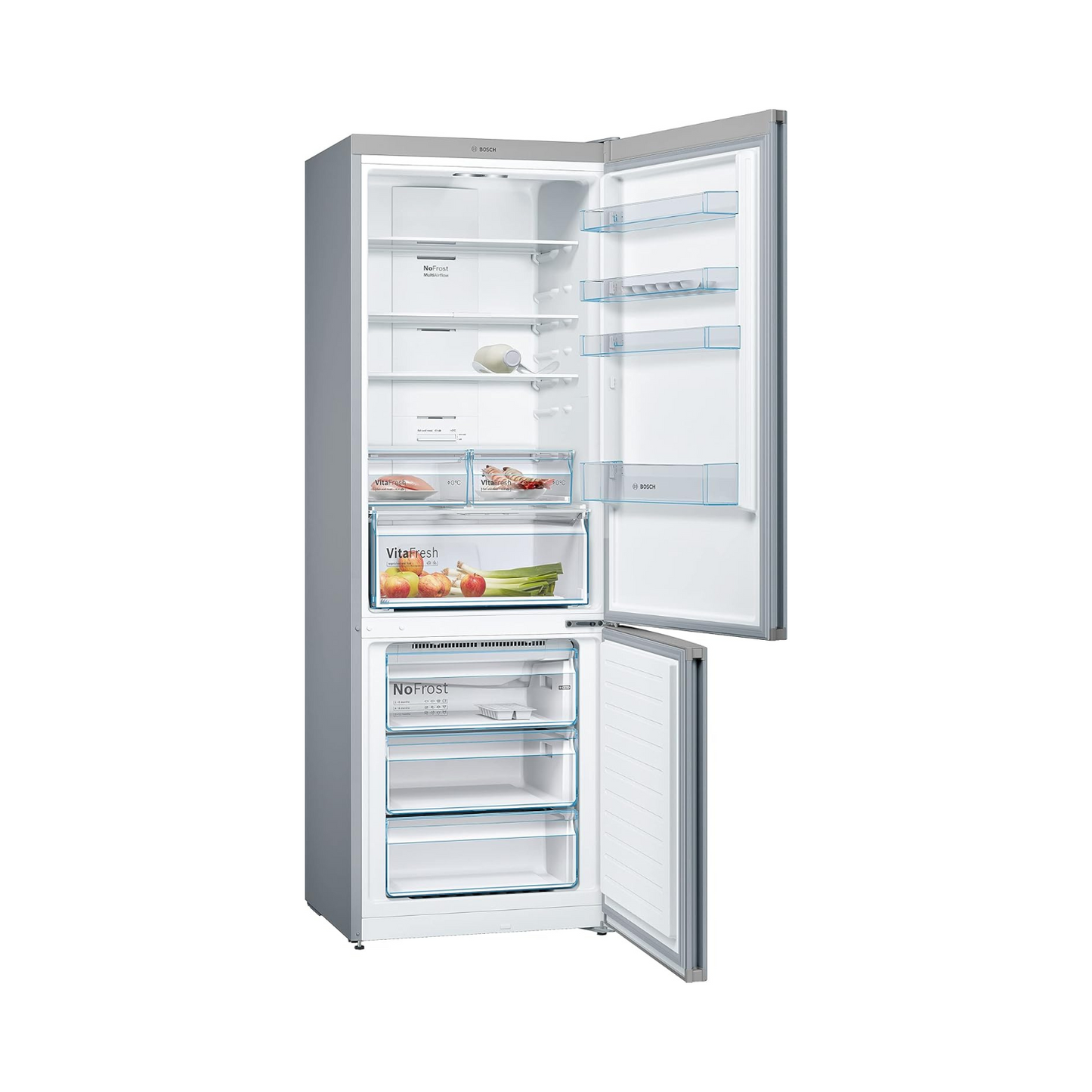 Bosch KGN49XLEA Série 4 – Réfrigérateur Combiné pose-libre – 438 L – 203 x 70 (H x L) – Inox