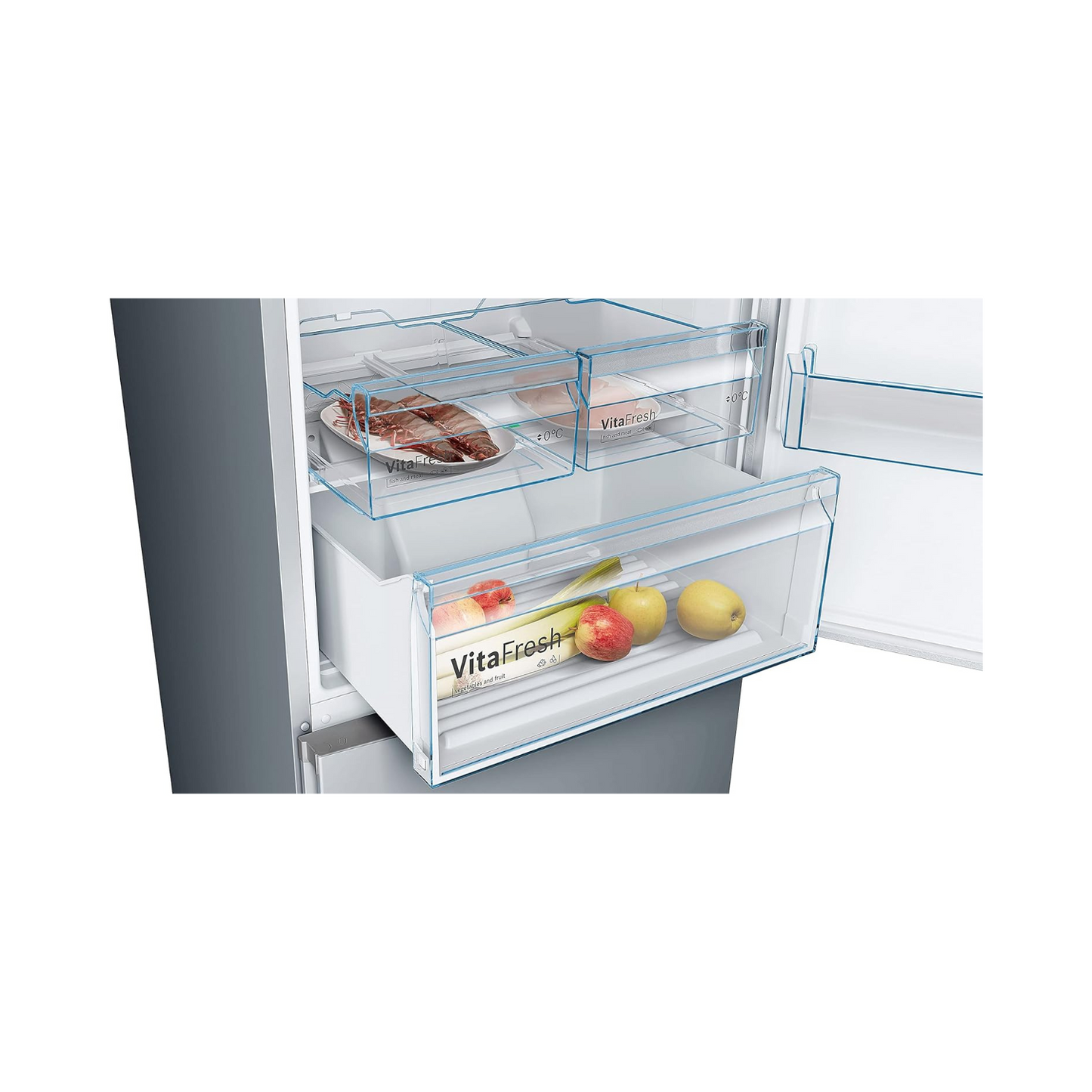 Bosch KGN49XLEA Série 4 – Réfrigérateur Combiné pose-libre – 438 L – 203 x 70 (H x L) – Inox