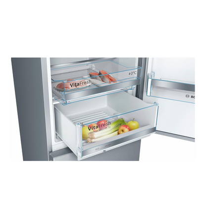Bosch KGE398IBP – Série 6, Réfrigérateur combiné pose-libre, 201 x 60 cm, Inox anti trace de doigts 