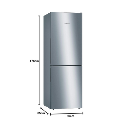 Bosch KGV33VLEAS – Réfrigérateur combiné pose libre – Série 4 – 288L – Froid brassé – L 60cm x H 176cm – Inox