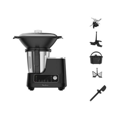 Robot cuiseur moulinex Clickchef noir HF456810 + cuiseur vapeur